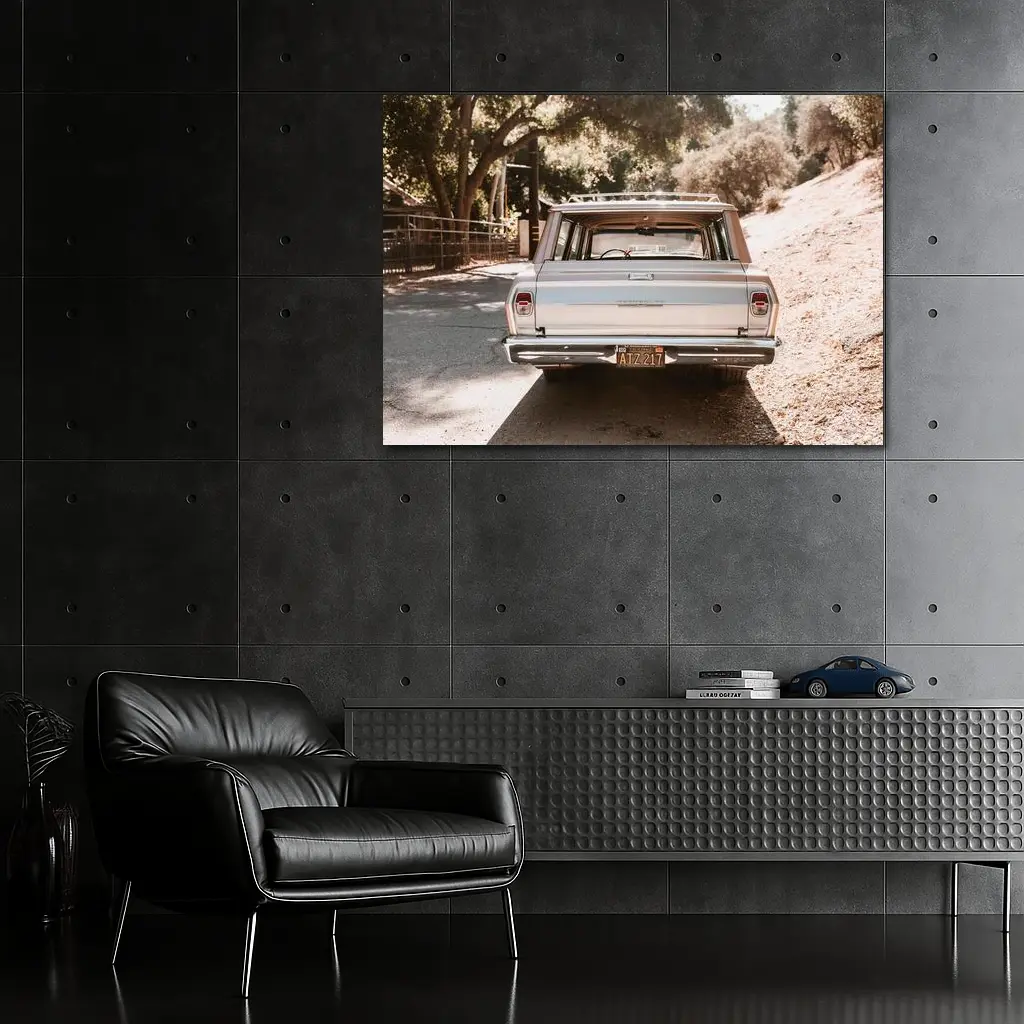 Classic Chevrolet Wagon Rear View Driveway – Wall Art
