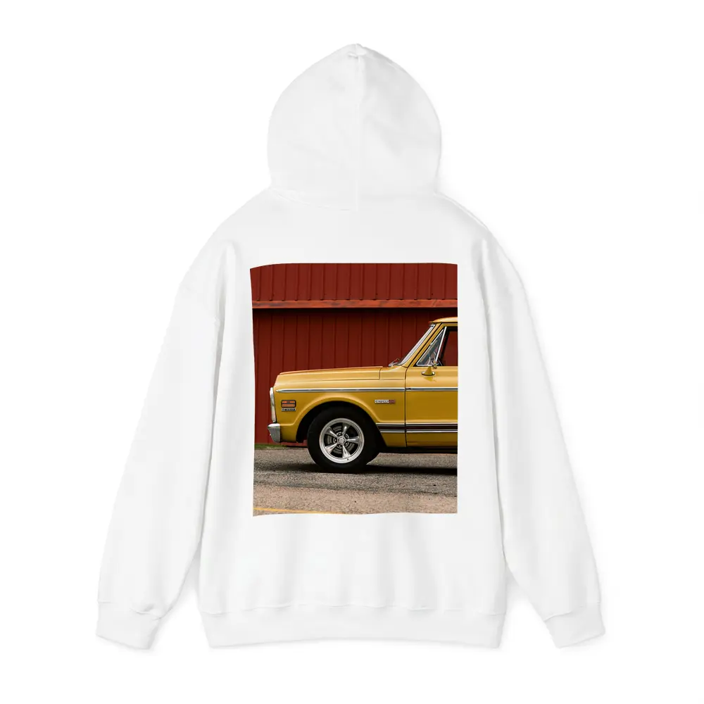 Chevrolet C10 Cheyenne Yellow Truck Red Barn – Hoodies