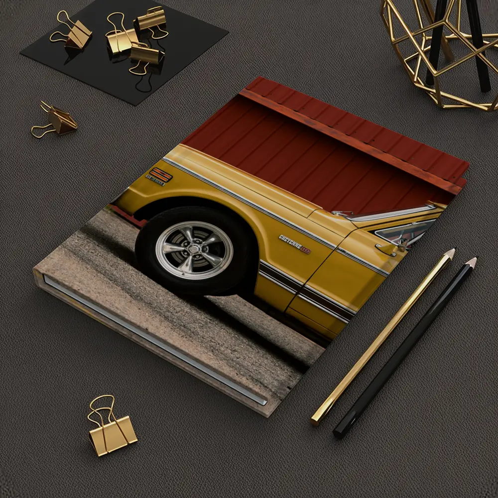 Chevrolet C10 Cheyenne Yellow Truck Red Barn – Notebooks