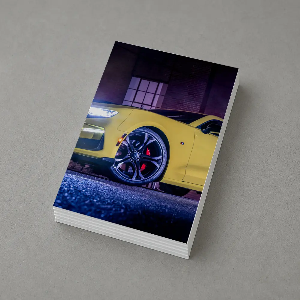 Chevrolet Camaro Yellow Night Urban Street – Postcards
