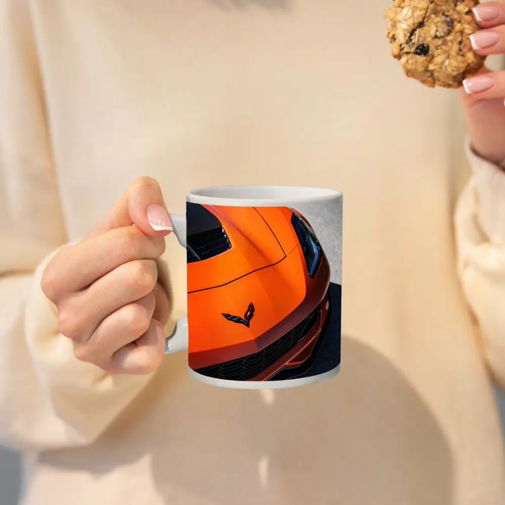 Chevrolet Corvette Orange Hood Close Up – Mugs