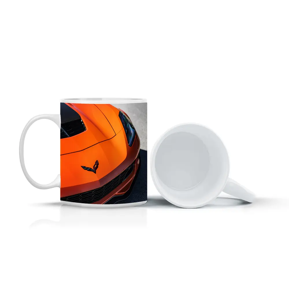 Chevrolet Corvette Orange Hood Close Up – Mugs