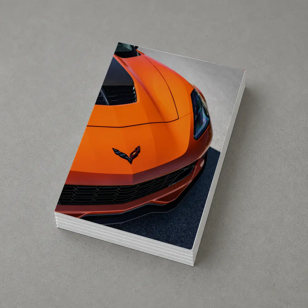 Chevrolet Corvette Orange Hood Close Up – Postcards