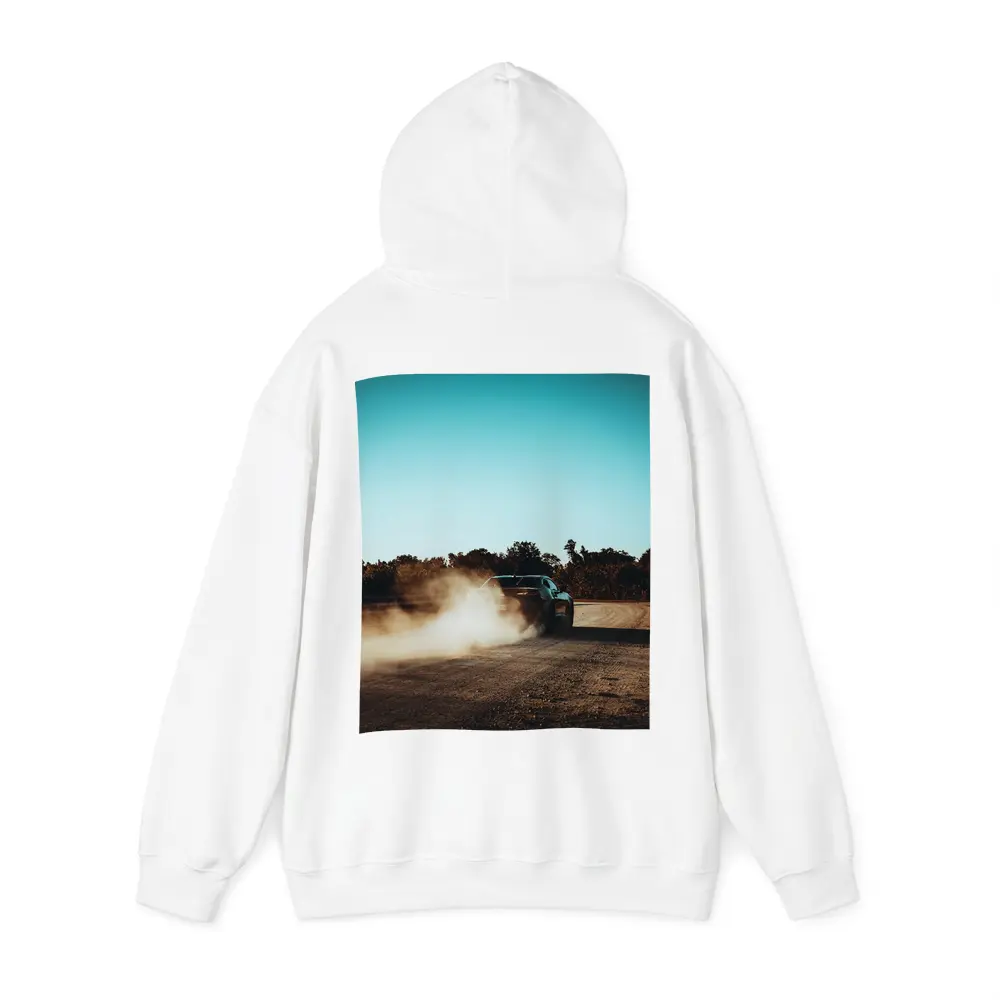 Muscle Car Drifting Dust Dirt Road – Hoodies