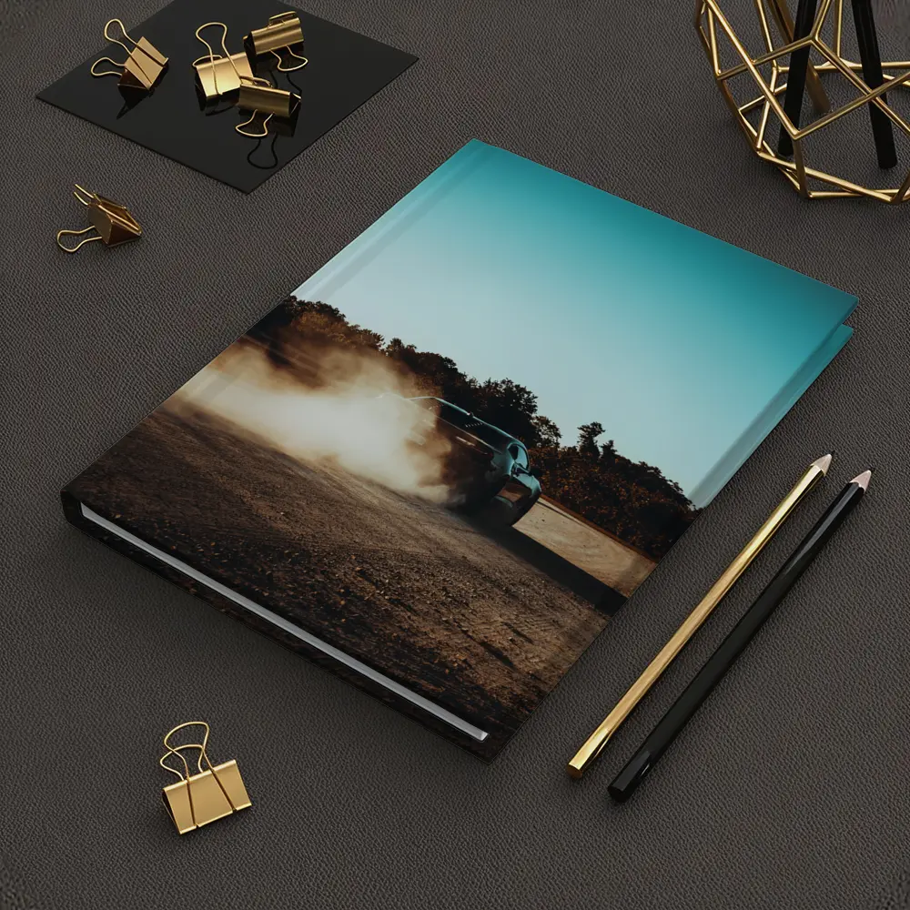Muscle Car Drifting Dust Dirt Road – Notebooks