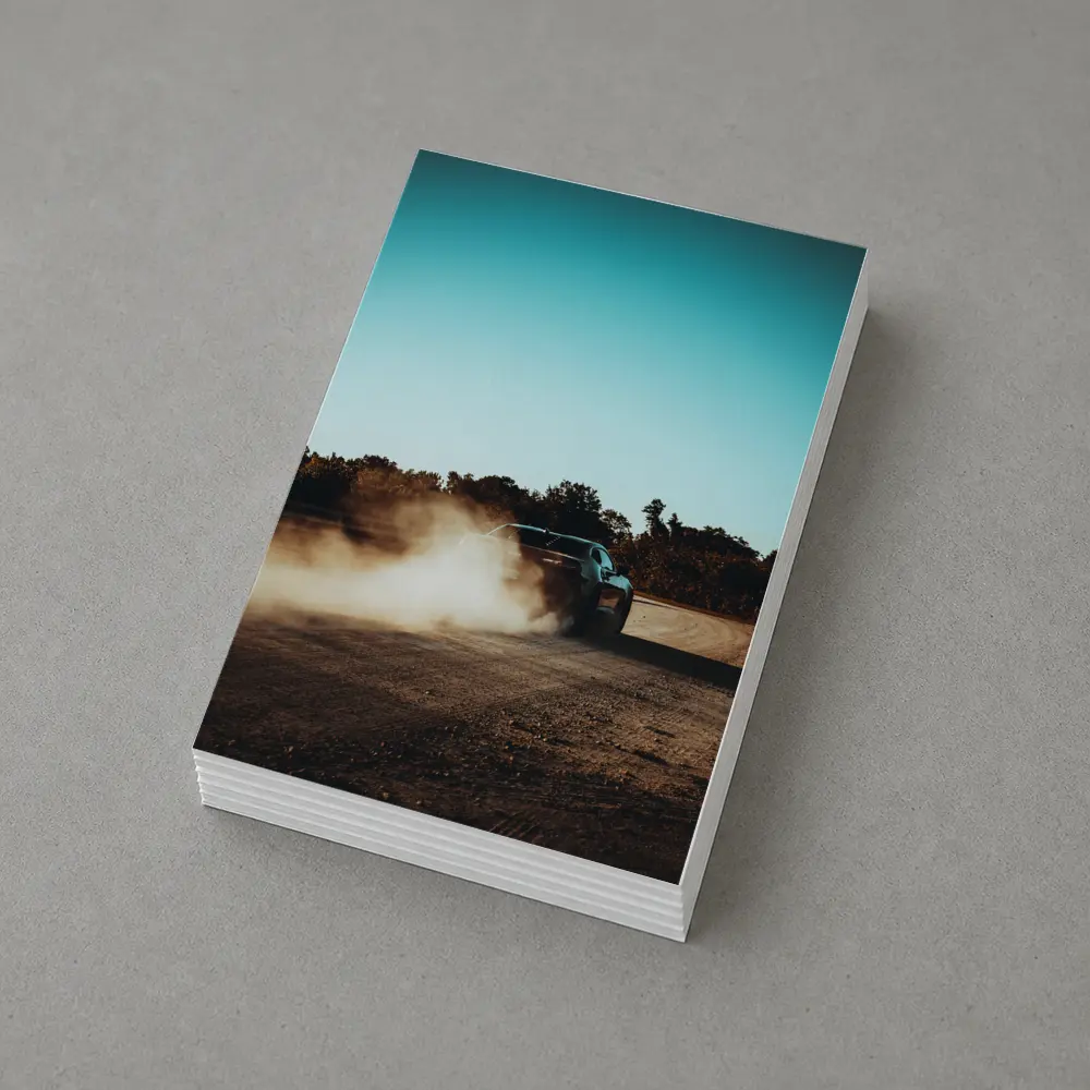 Muscle Car Drifting Dust Dirt Road – Postcards