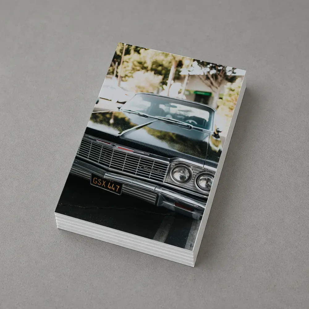 Classic Chevrolet Impala Black Parking Lot – Postcards
