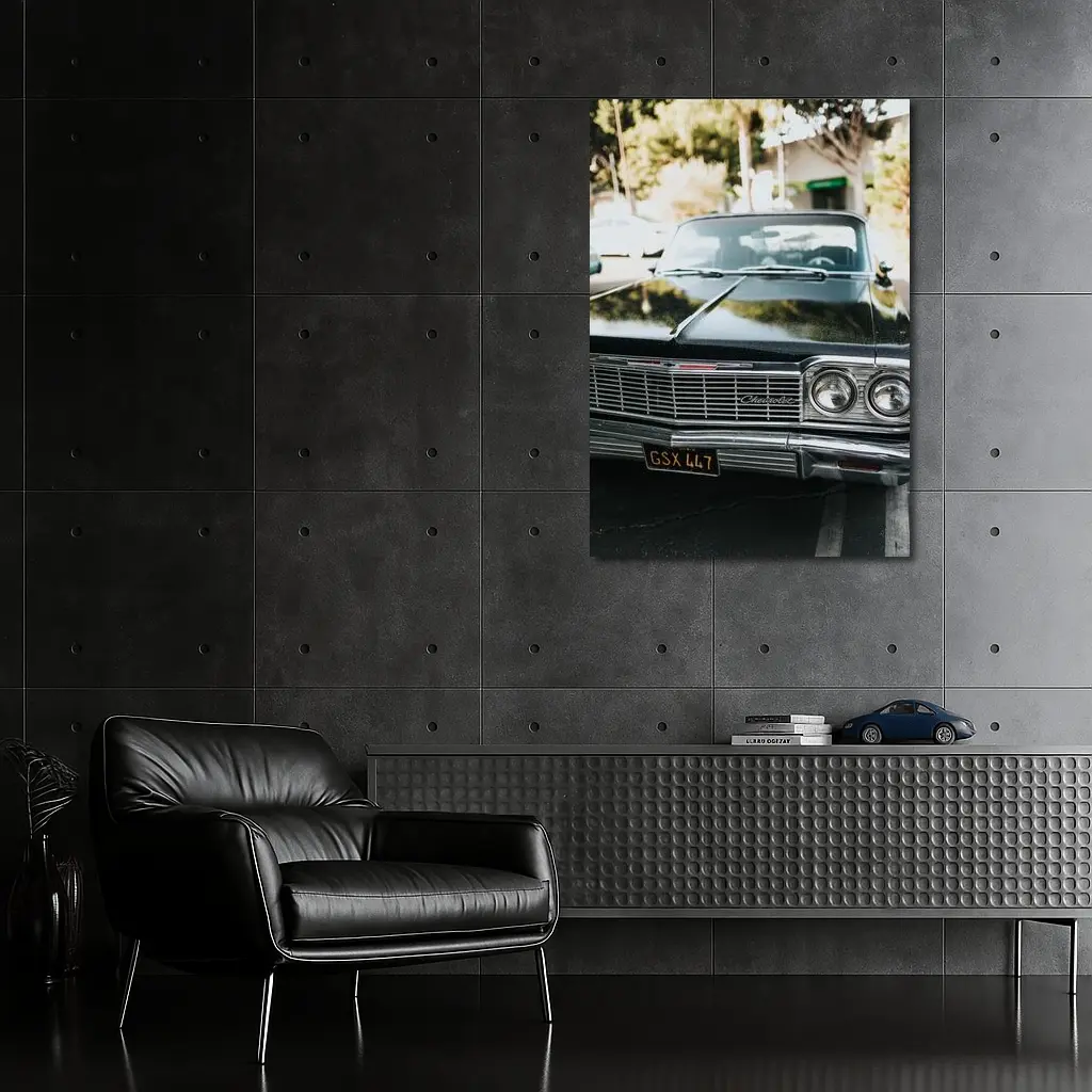 Classic Chevrolet Impala Black Parking Lot – Wall Art