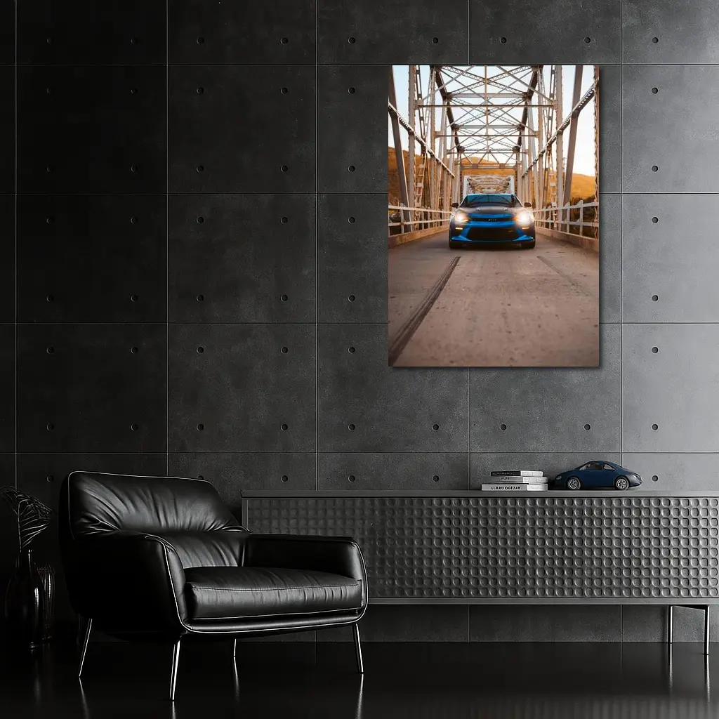 Chevrolet Camaro Blue Front View Bridge – Wall Art