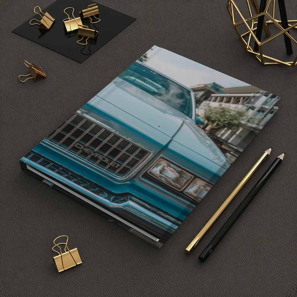 Classic Chevrolet Blue Hood Street Scene – Notebooks
