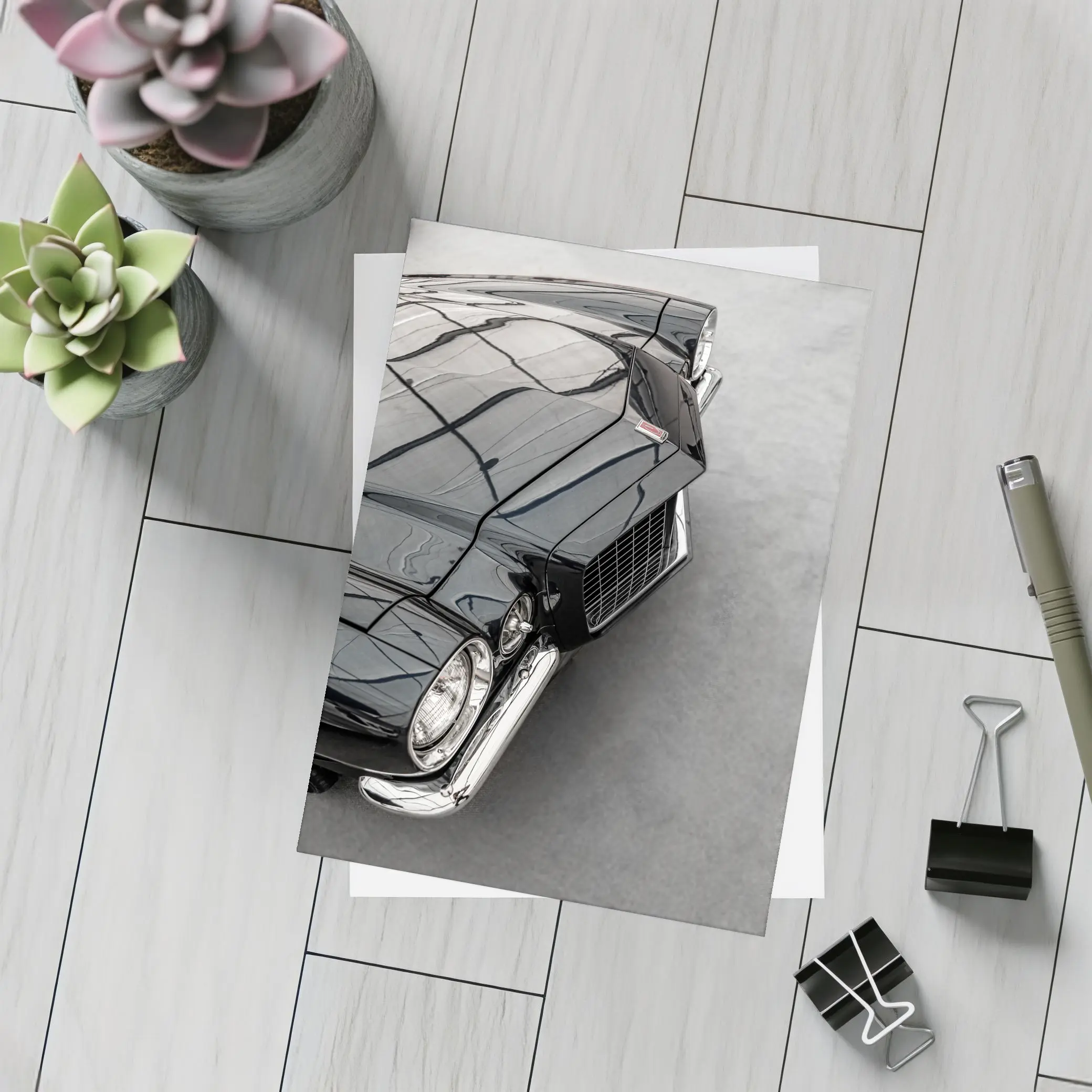 Black Chevrolet Camaro Classic Muscle Car – Postcards