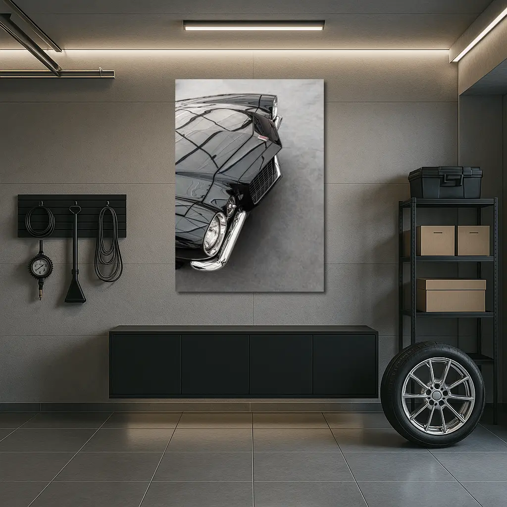 Black Chevrolet Camaro Classic Muscle Car – Wall Art