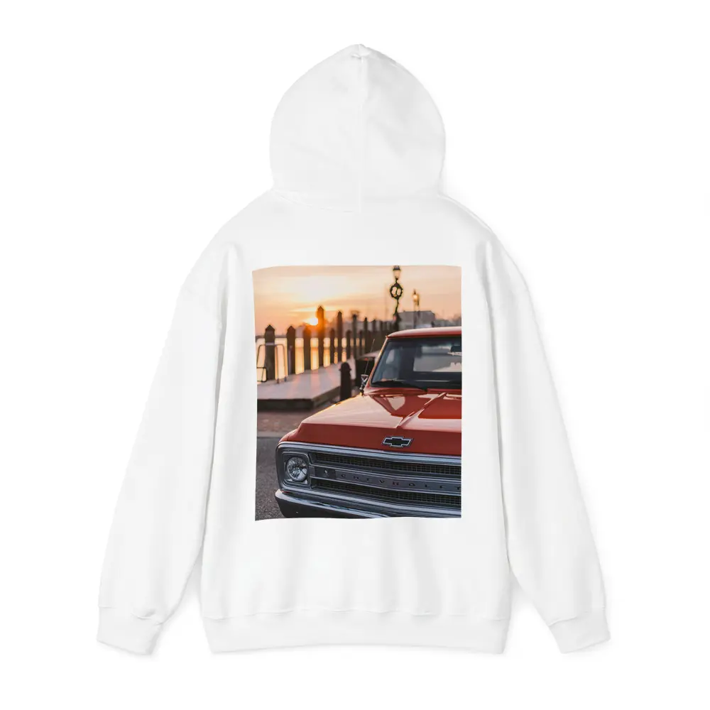 Chevrolet Classic Truck Sunset Harbor View – Hoodies