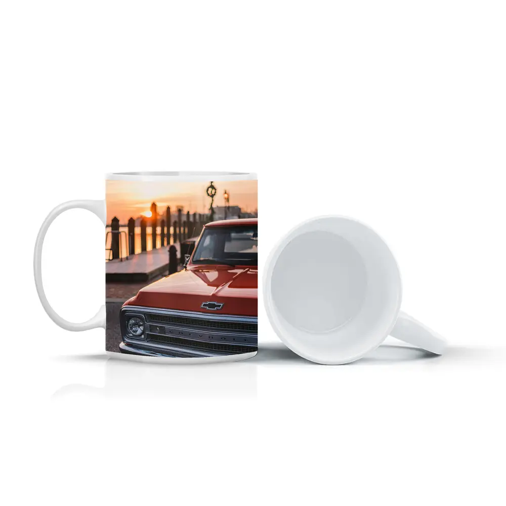 Chevrolet Classic Truck Sunset Harbor View – Mugs