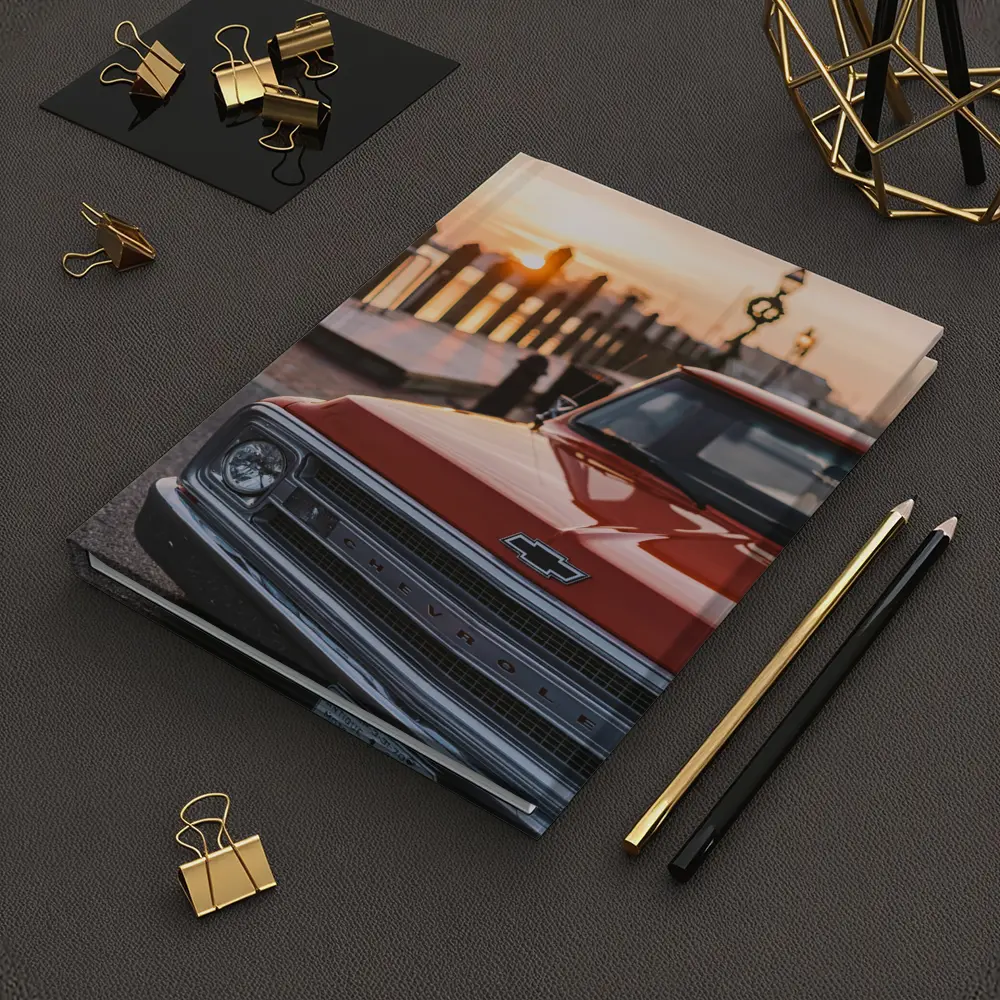 Chevrolet Classic Truck Sunset Harbor View – Notebooks
