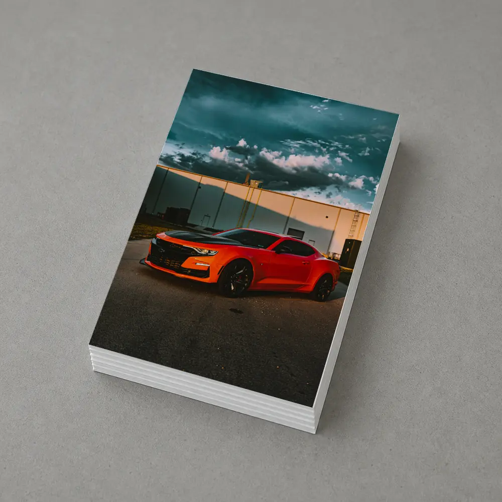 Chevrolet Camaro Orange Muscle Car Stormy Sky – Postcards