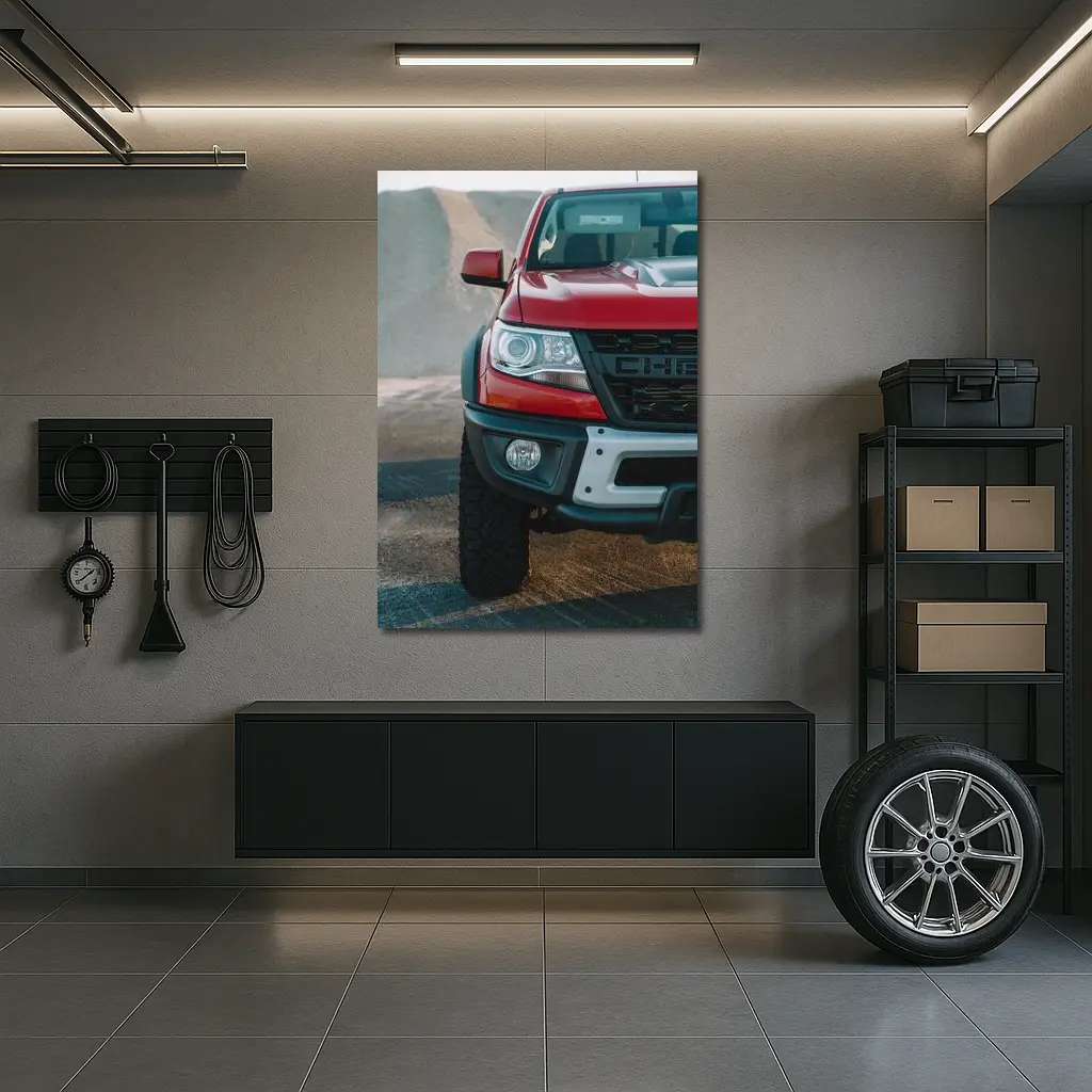 Red Chevrolet Colorado ZR2 Front Close Up – Wall Art