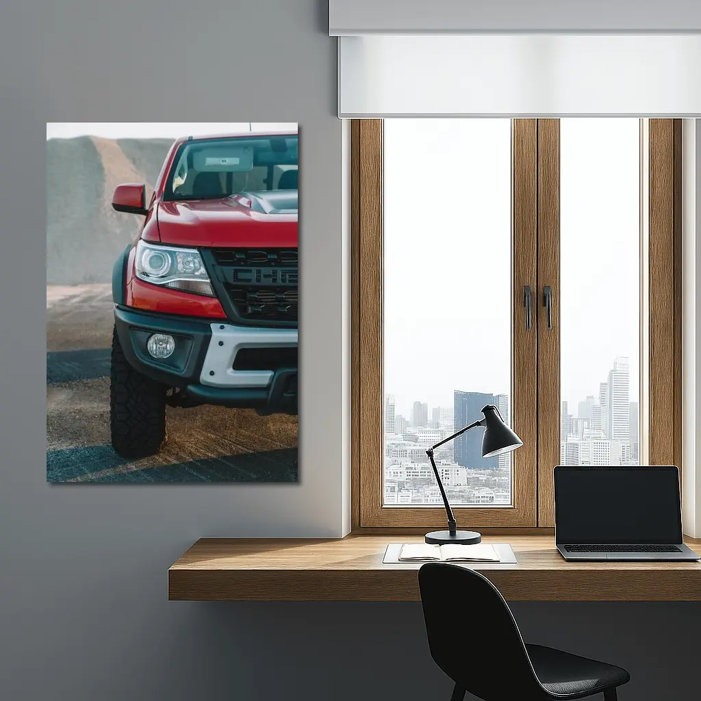 Red Chevrolet Colorado ZR2 Front Close Up – Wall Art
