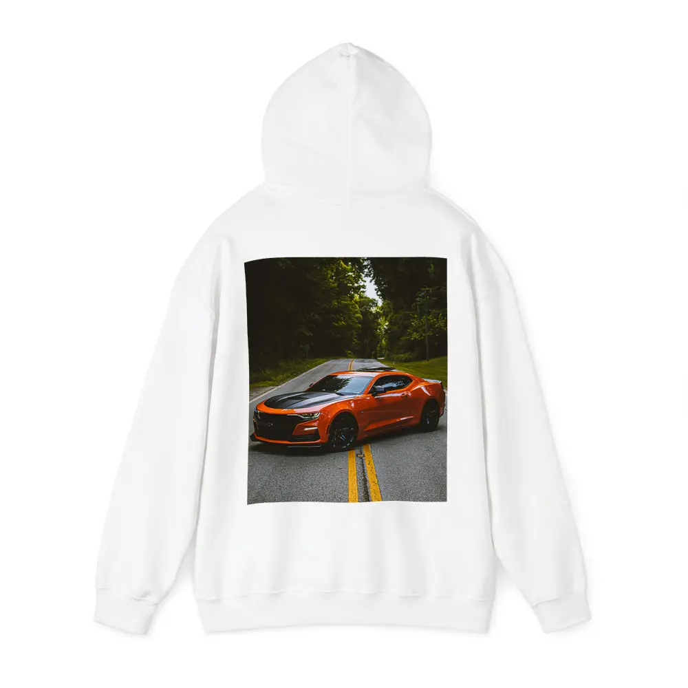 Chevrolet Camaro Orange Muscle Car Forest Road – Hoodies
