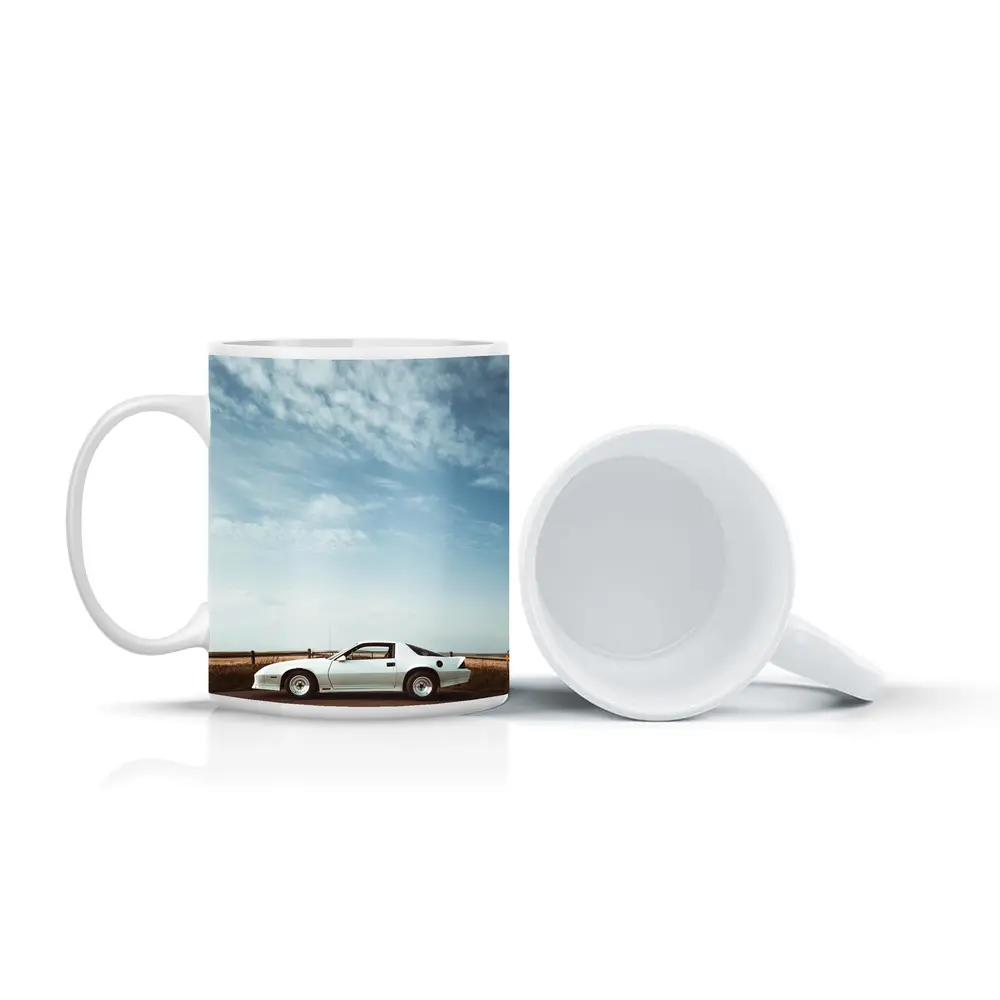 Chevrolet Camaro White Classic Under Open Sky – Mugs