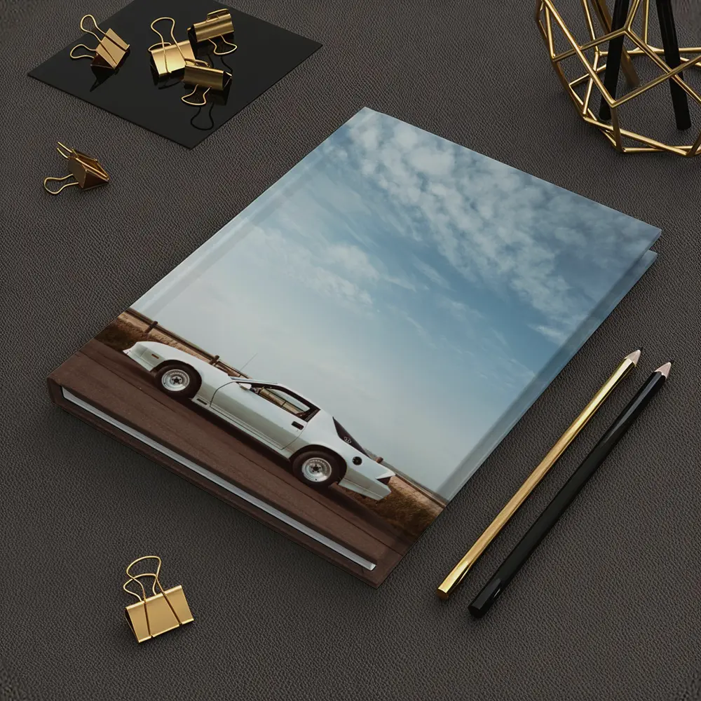 Chevrolet Camaro White Classic Under Open Sky – Notebooks
