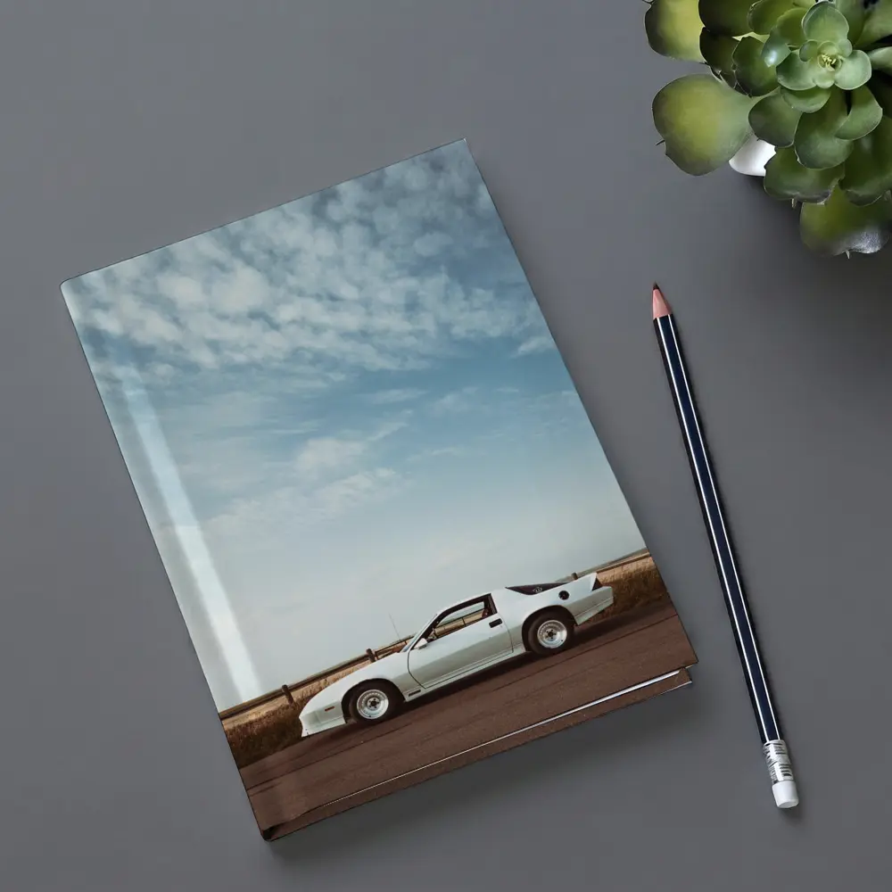 Chevrolet Camaro White Classic Under Open Sky – Notebooks