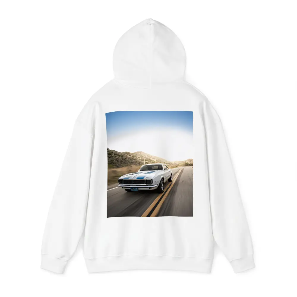 Chevrolet Camaro White Muscle Car Open Road – Hoodies