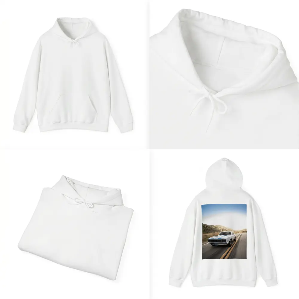 Chevrolet Camaro White Muscle Car Open Road – Hoodies
