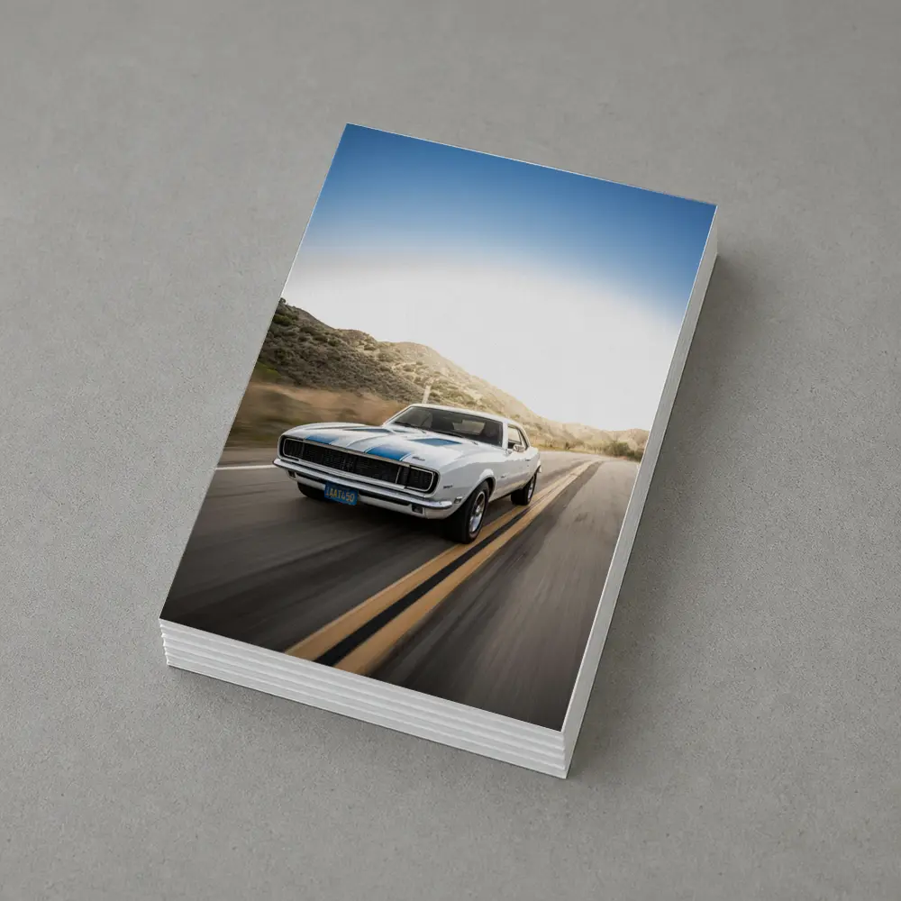 Chevrolet Camaro White Muscle Car Open Road – Postcards
