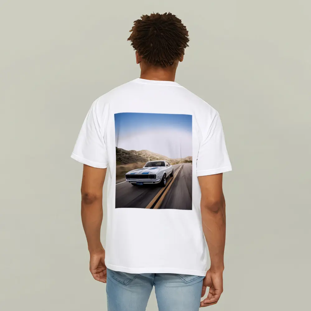 Chevrolet Camaro White Muscle Car Open Road – T-Shirts