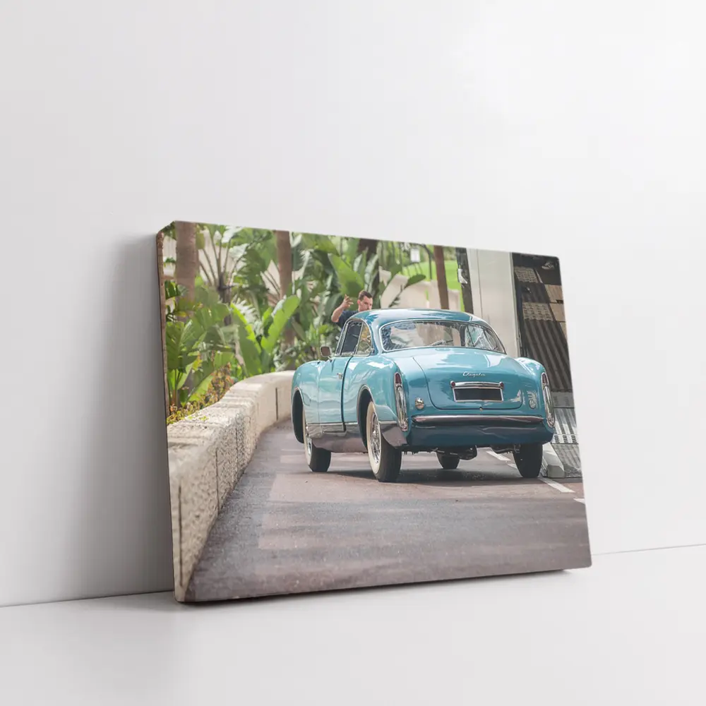 Classic Chrysler Coupe Blue Rear Street View – Wall Art