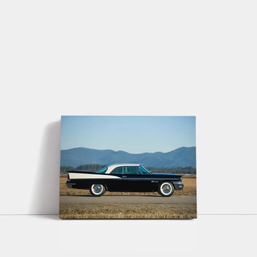 Chrysler Saratoga Classic Black Car Mountains – Wall Art