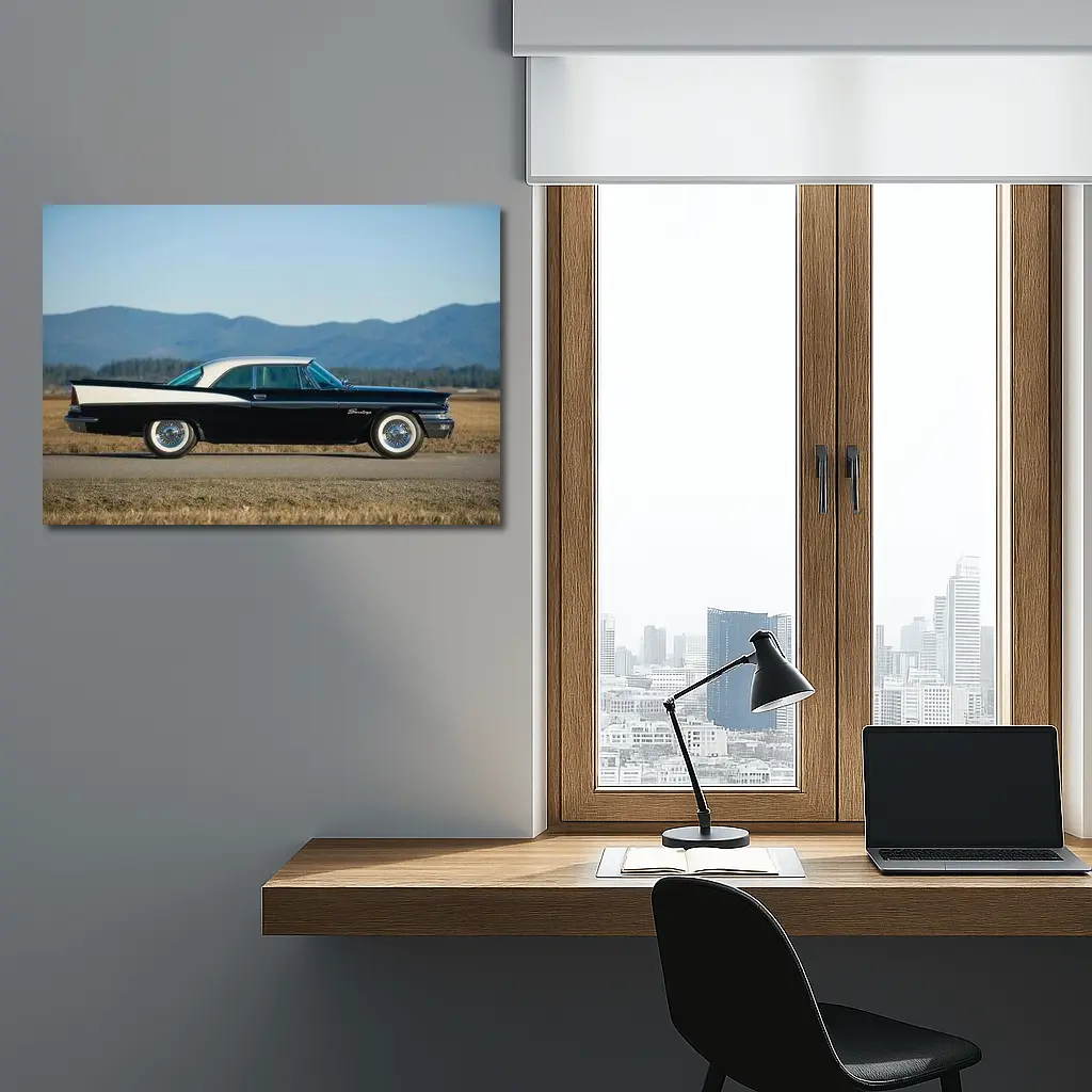 Chrysler Saratoga Classic Black Car Mountains – Wall Art