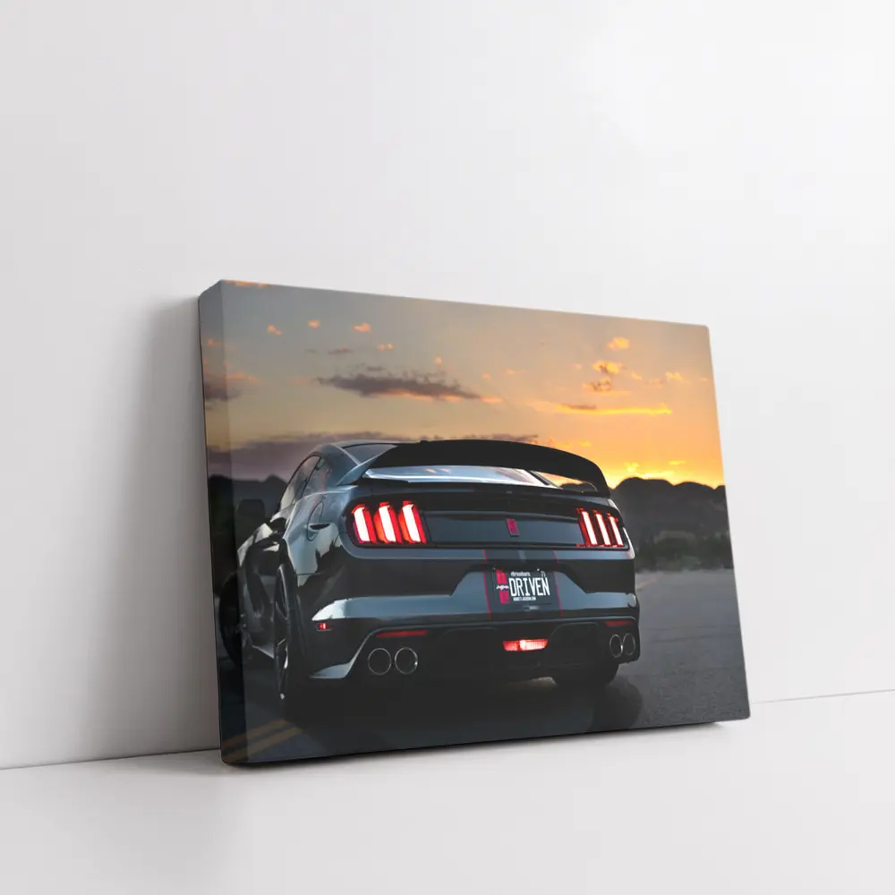 Ford Mustang Rear View Desert Sunset – Wall Art