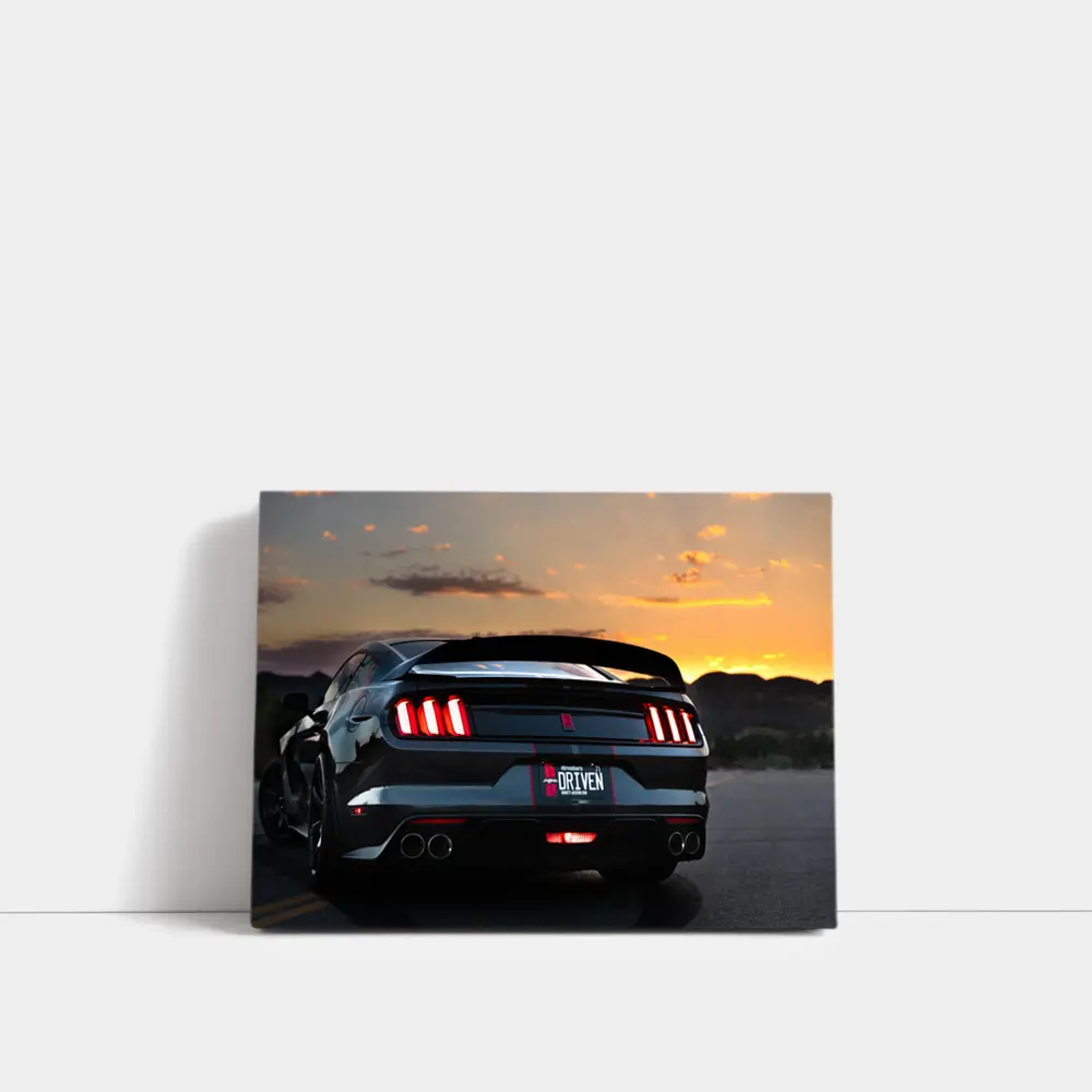 Ford Mustang Rear View Desert Sunset – Wall Art