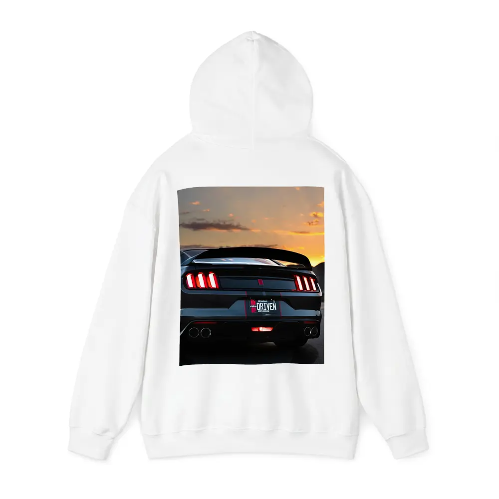 Ford Mustang Rear View Desert Sunset – Hoodies