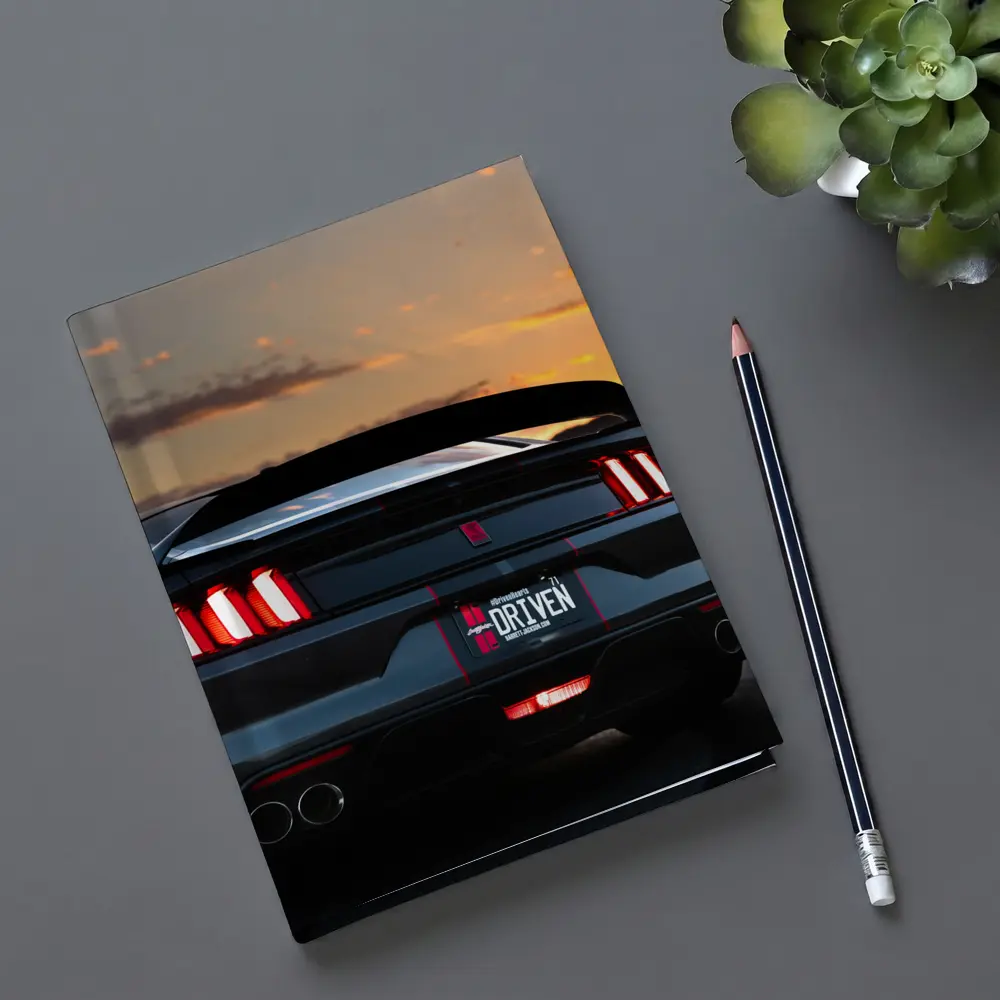 Ford Mustang Rear View Desert Sunset – Notebooks