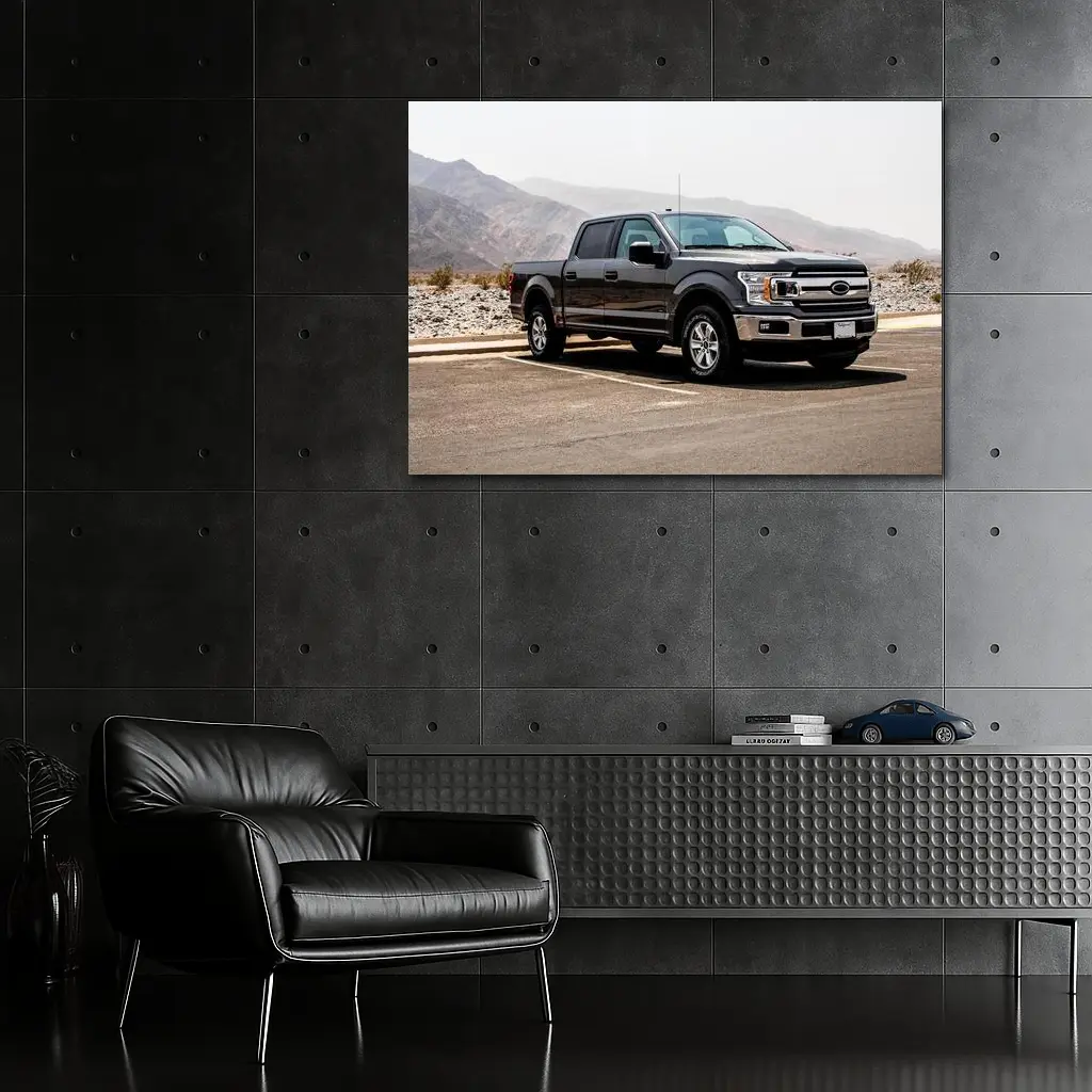 Ford F-150 Truck Desert Mountain Background – Wall Art
