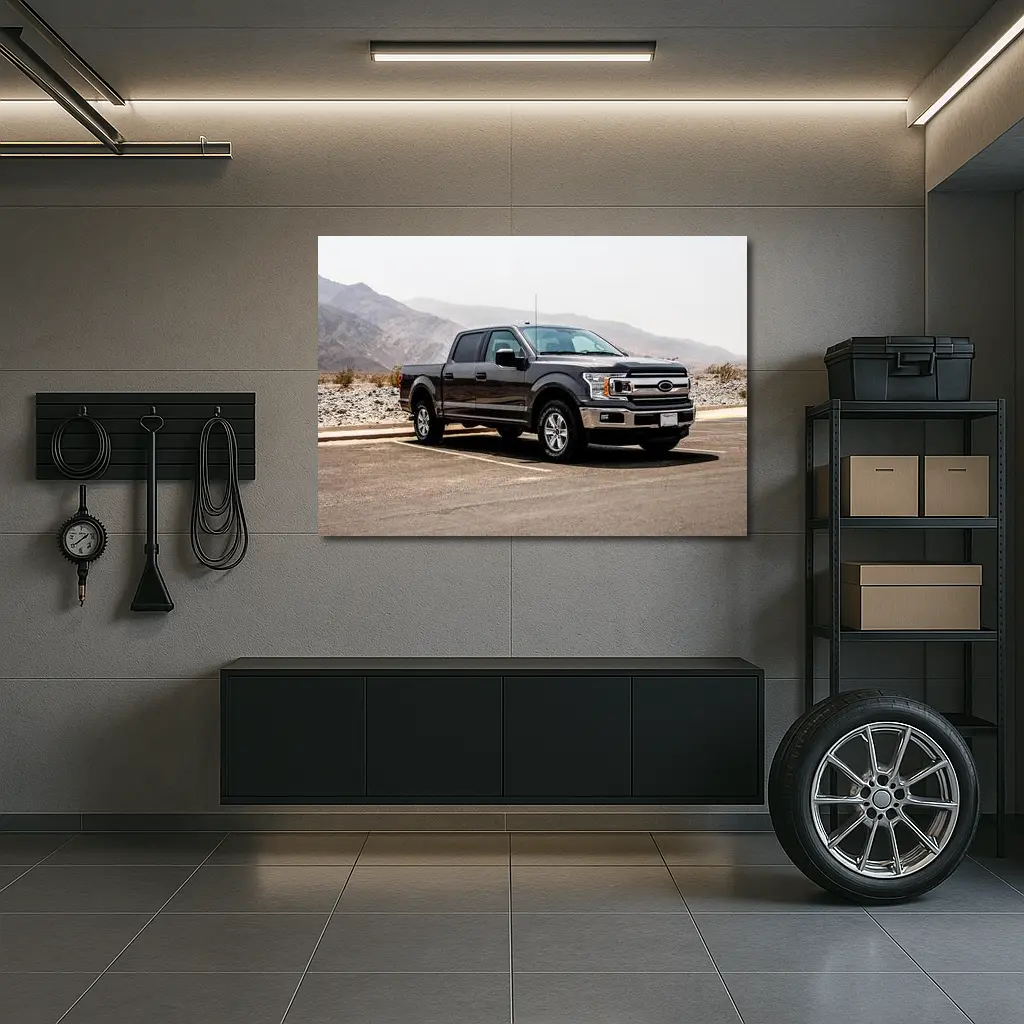 Ford F-150 Truck Desert Mountain Background – Wall Art