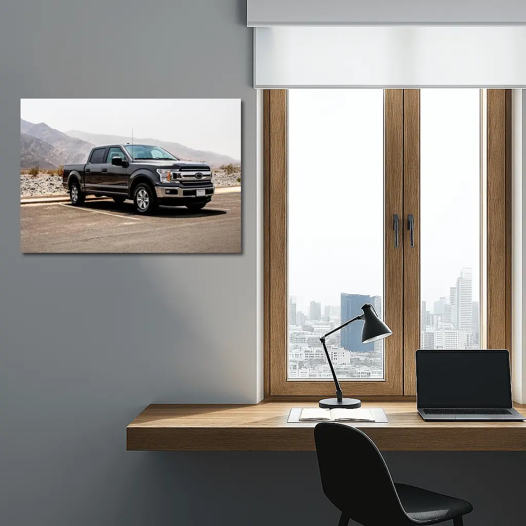 Ford F-150 Truck Desert Mountain Background – Wall Art