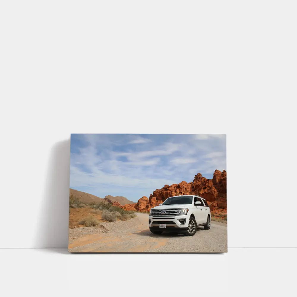 Ford Expedition White SUV Desert Rocks – Wall Art
