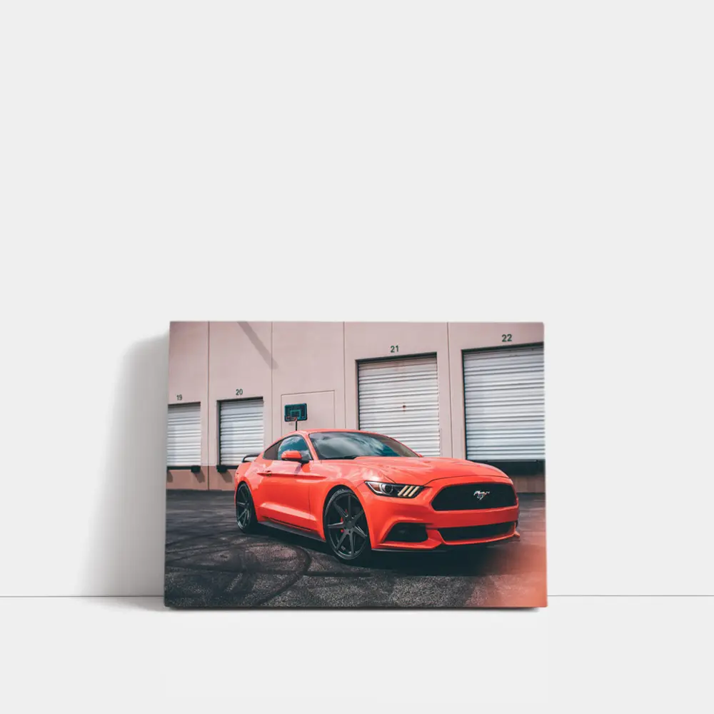 Ford Mustang Red Sports Car Urban Setting – Wall Art