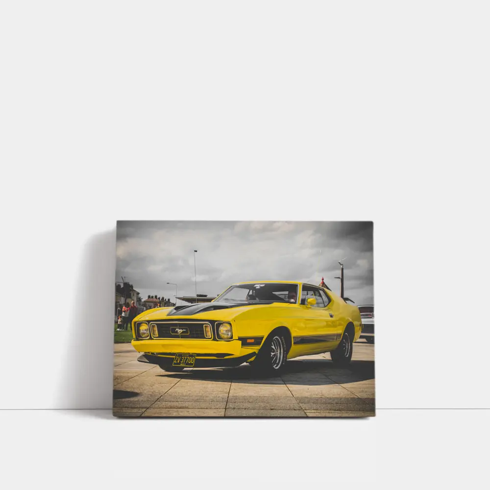 Ford Mustang Mach 1 Yellow Classic Car – Wall Art