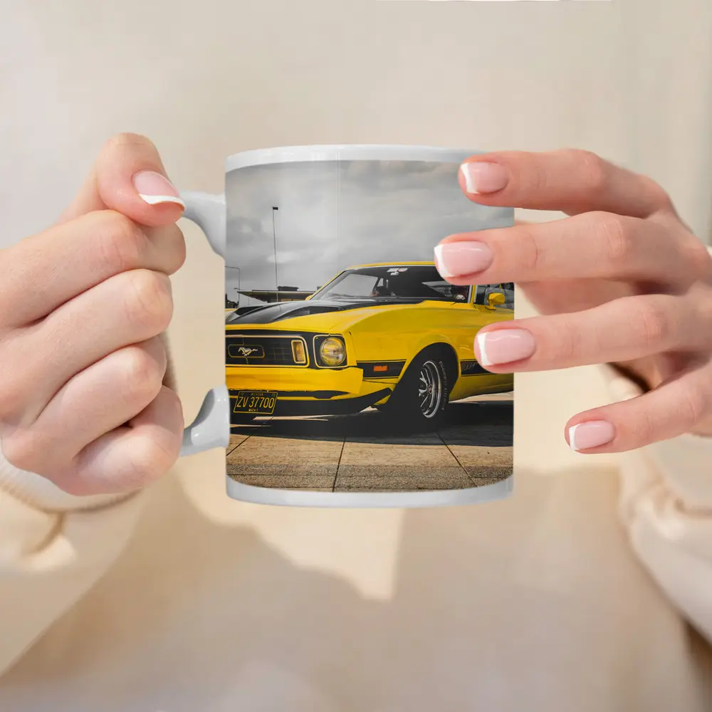 Ford Mustang Mach One Yellow Classic Car – Mugs