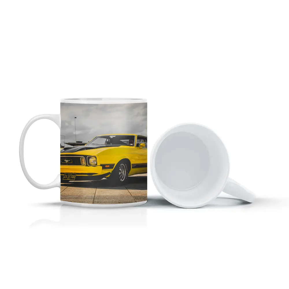 Ford Mustang Mach One Yellow Classic Car – Mugs