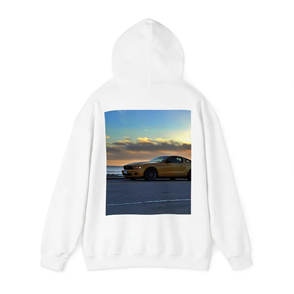 Ford Mustang Gold Coupe Coastal Sunset – Hoodies