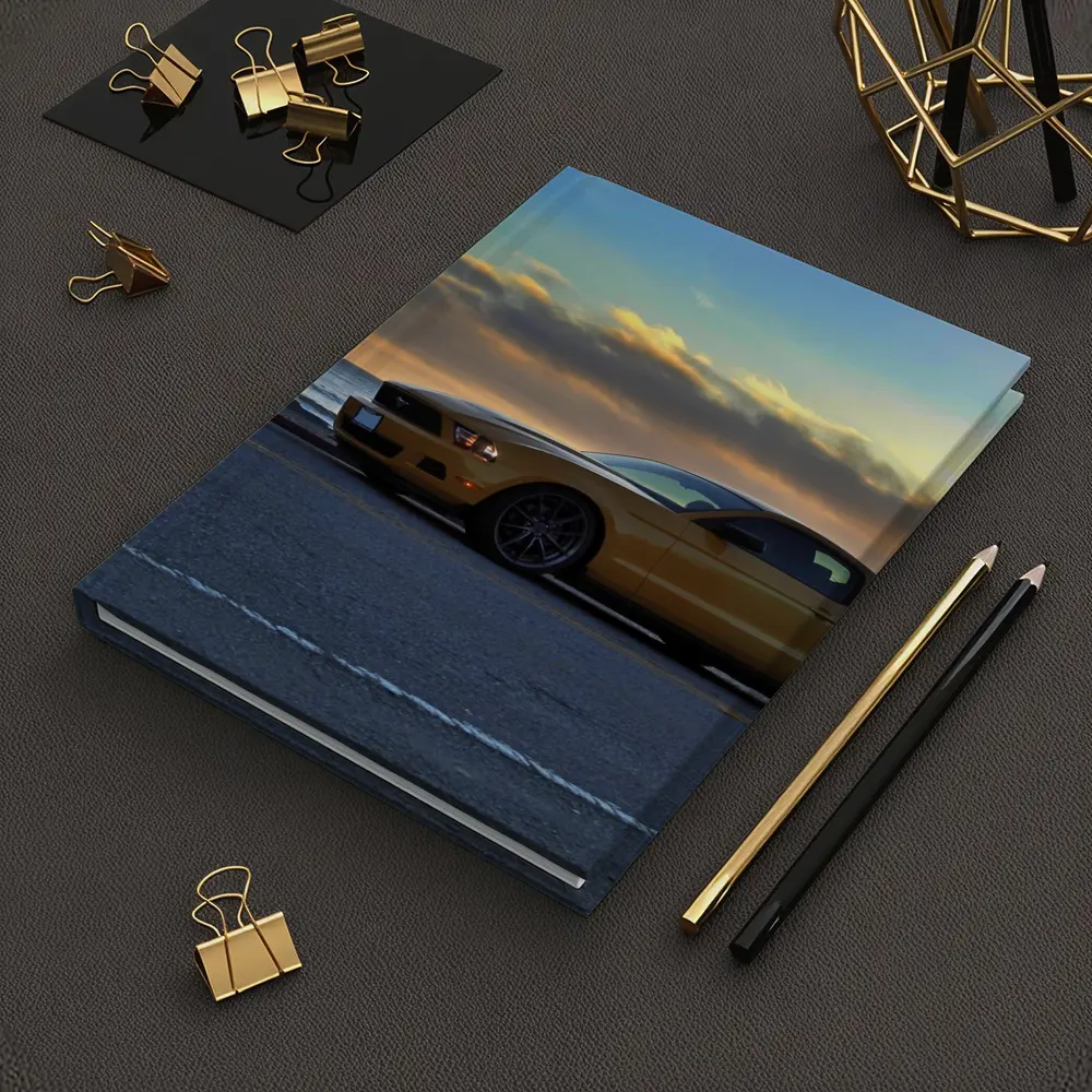 Ford Mustang Gold Coupe Coastal Sunset – Notebooks