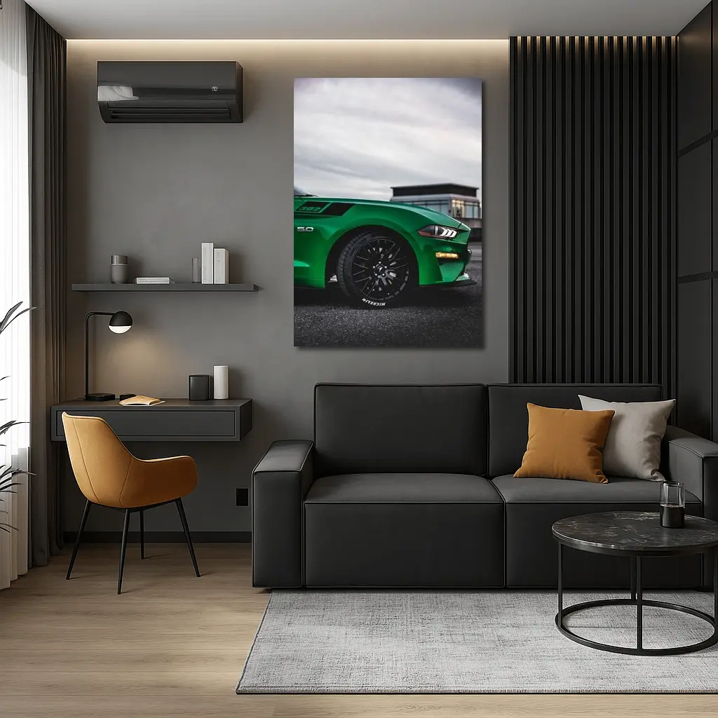 Ford Mustang Green Boss 302 Overcast Sky – Wall Art