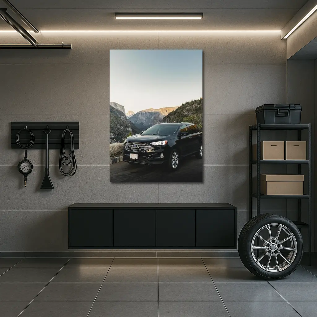 Ford Edge Black SUV Mountain Valley View – Wall Art