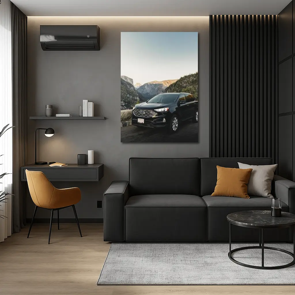 Ford Edge Black SUV Mountain Valley View – Wall Art